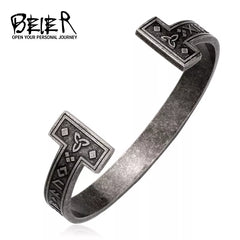 Stainless Steel Nordic Rune Bangle Viking Bracelet Vintage Jewelry