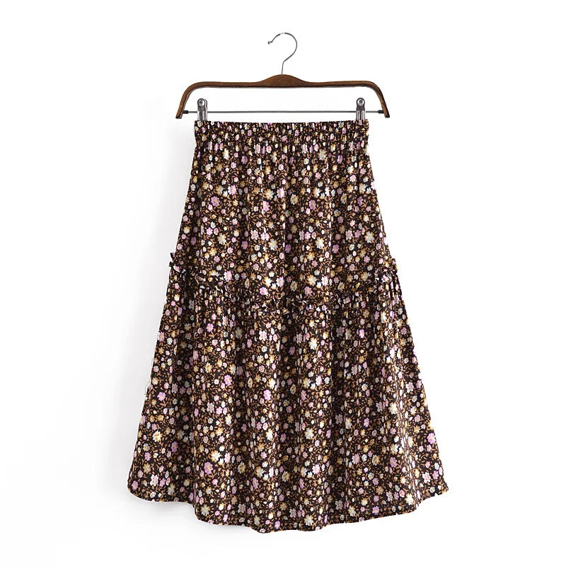 Fashion Hippie Boho Bohemian Floral Printed Rayon Mini Skirts