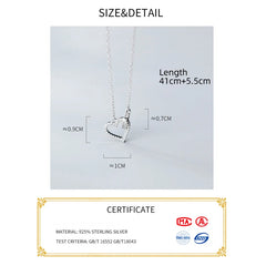 Women's Necklace Silver Chains Woman On Neck Heart Hollow Pendant