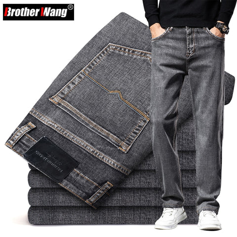 Straight-leg Jeans Business Casual Cotton Stretch Denim Pants
