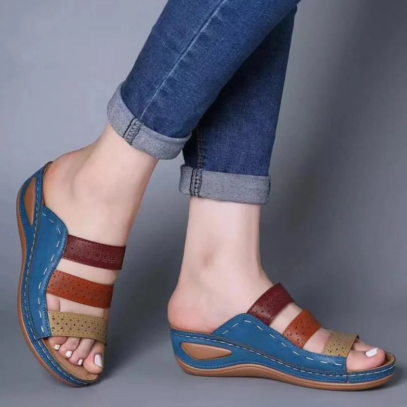 Women Slide Stitching Female Flat Sandals Open Toe Beach Style