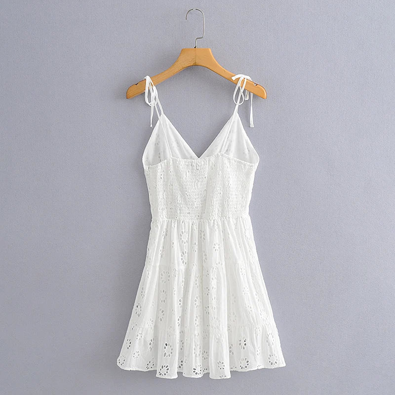 Solid White Sleeveless Beach Bohemian Dress Ladies Strapless