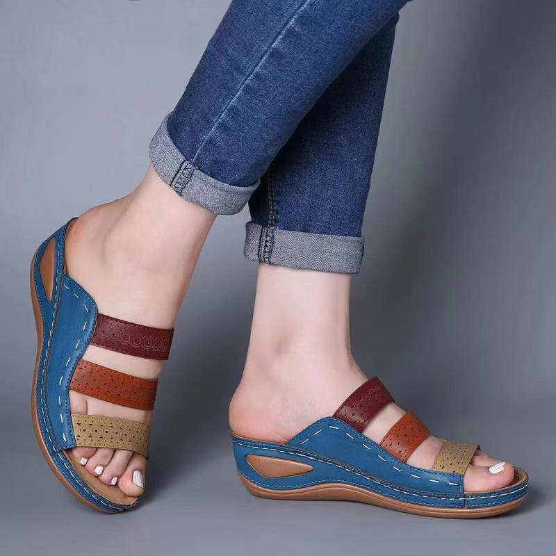 Women Slide Stitching Female Flat Sandals Open Toe Beach Style