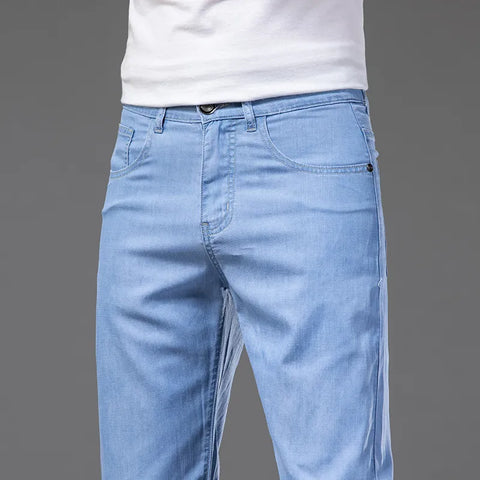 Clothing Jeans Thin Loose Straight Stretch Denim Pants