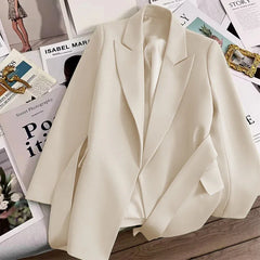 Chic Blazer Women Jacket Clothing Length Long Sleeved Overcoat