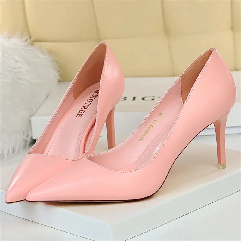 Women High Heels Pumps Bridal Middle Low Heels Plus Size