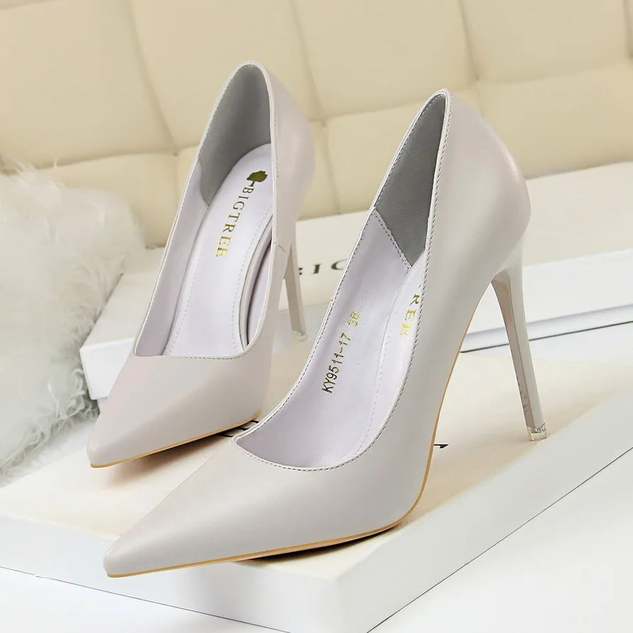 Women High Heels Pumps Bridal Middle Low Heels Plus Size