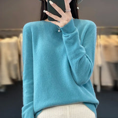 Knitted Sweater Fashion O-Neck Pullover Seamless Jumper Tops