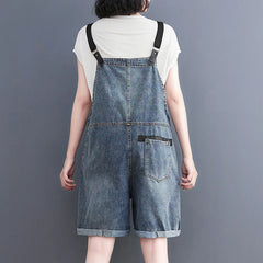 Loose Streetwear Big Size Short Denim Overalls