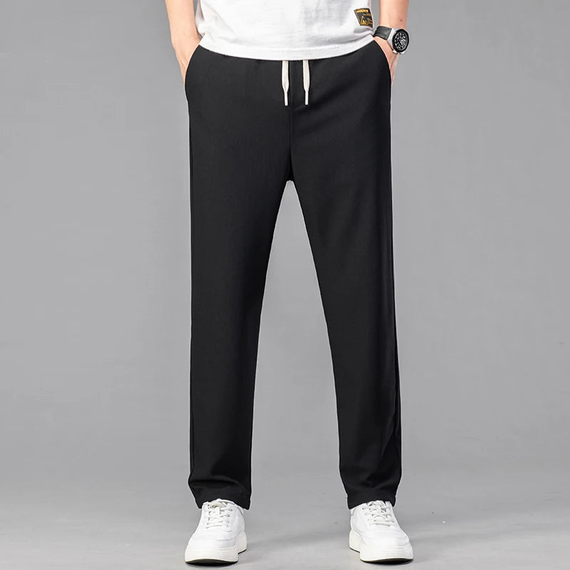 Men's Straight Thin Casual Pants Fashion Waffle Fabric Comfortable