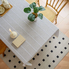 Sage green Tassel Tablecloth Table Cover for Kitchen Dinning