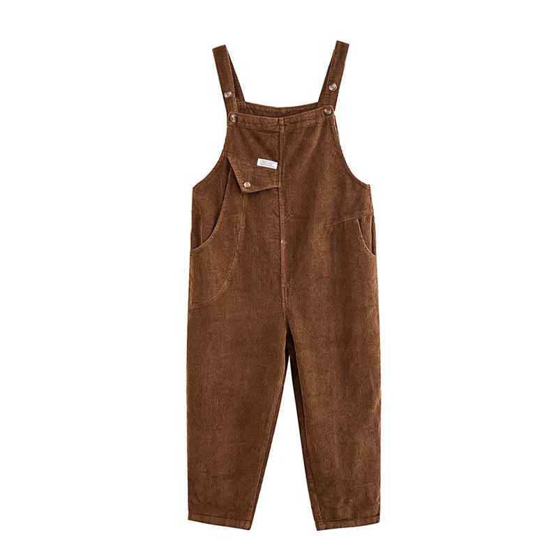 Fashion Corduroy Women Romper Casual Streetwear Jumpsuits