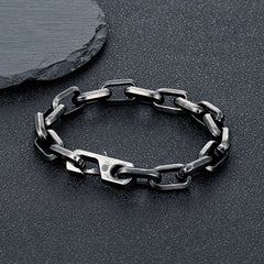 Vintage Black Chain Link Men Bracelet Punk Stainless Steel