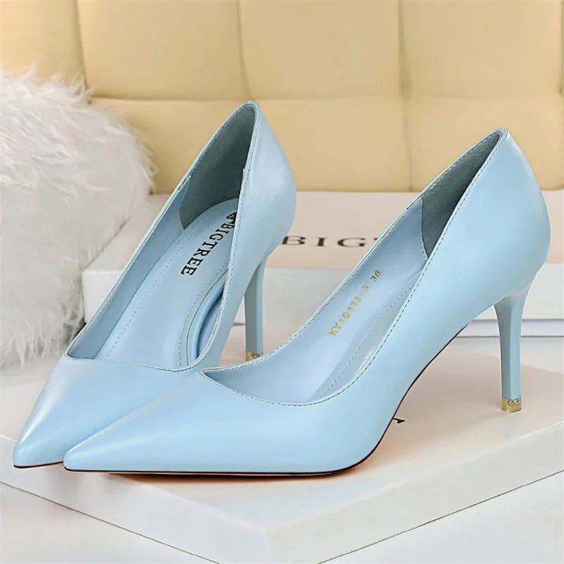 Women High Heels Pumps Bridal Middle Low Heels Plus Size