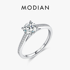 Moissanite Ring For Women Sterling Silver Classic Band Jewelry