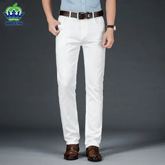 Fashion Casual Classic Style Business Straight Fit Soft Trousers