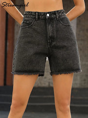 Women's Denim Shorts Summer High Waist Casual Chic