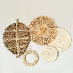 Seaweed woven plate home creative straw woven plate decorative