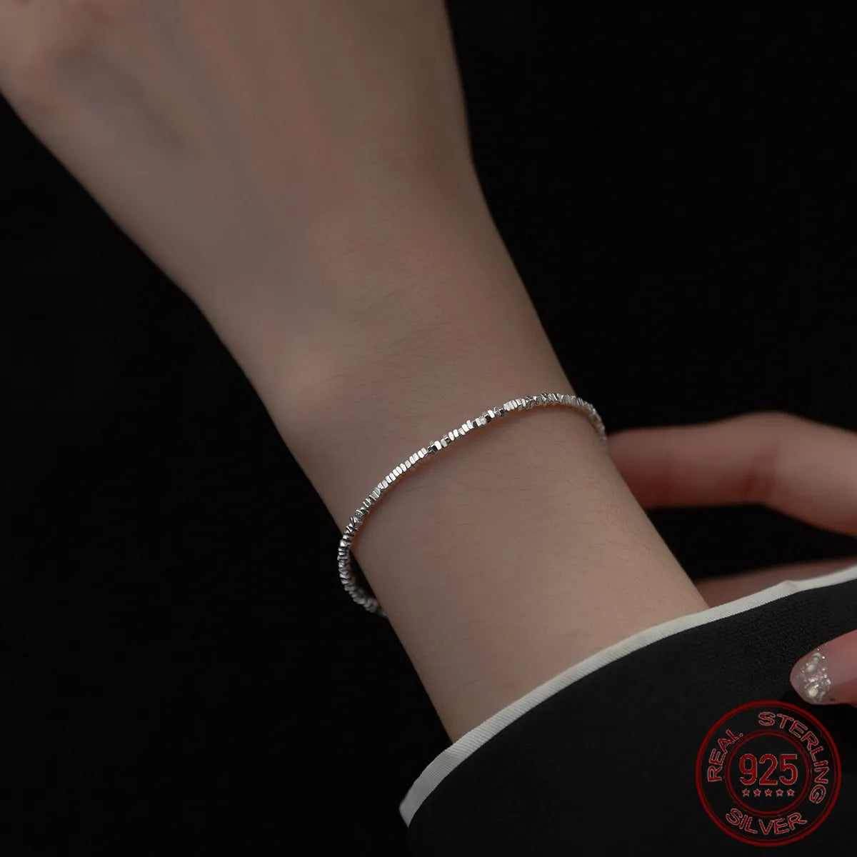 Simple Irregular Bracelets For Women Silver Sterling Jewelry