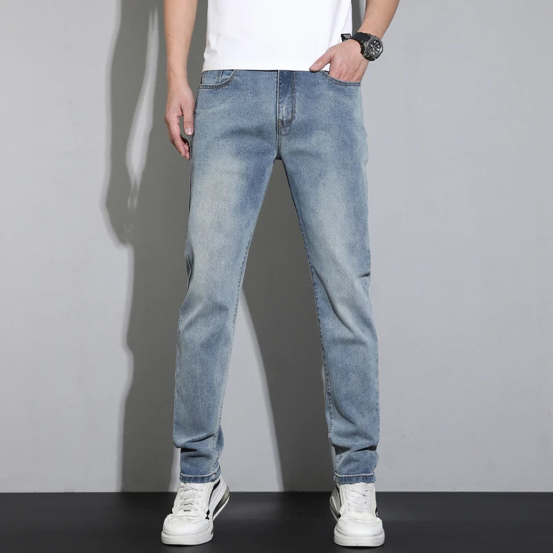 Fashion Men's Baggy Jeans Classic Retro Straight-leg Denim Pants