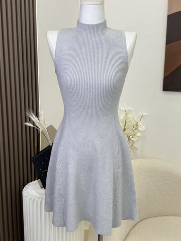 Mini Knitting Dresses Minimalist Sleeveless Casual Clothing