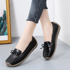 Casual sneakers women shoes genuine leather comfortable slip-on flats