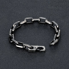 Vintage Black Chain Link Men Bracelet Punk Stainless Steel