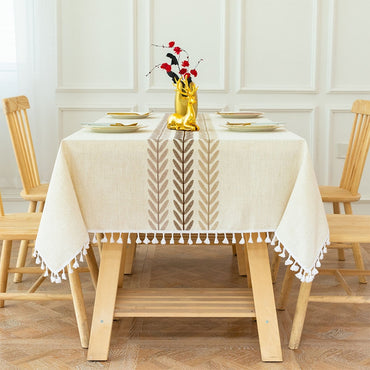 Embroidery Tassel Tablecloth Home Tabletop Decor