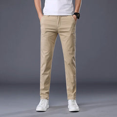 Men's Classic Solid Color Summer Thin Casual Pants Business Fashion