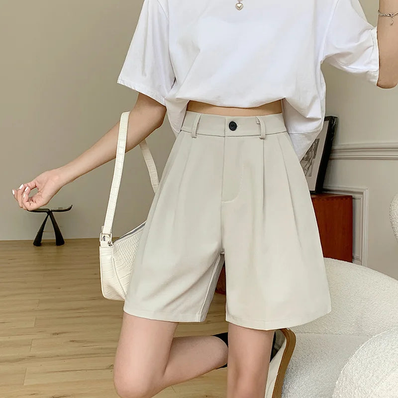 Loose Casual Shorts Women Summer High Waist Style Basic