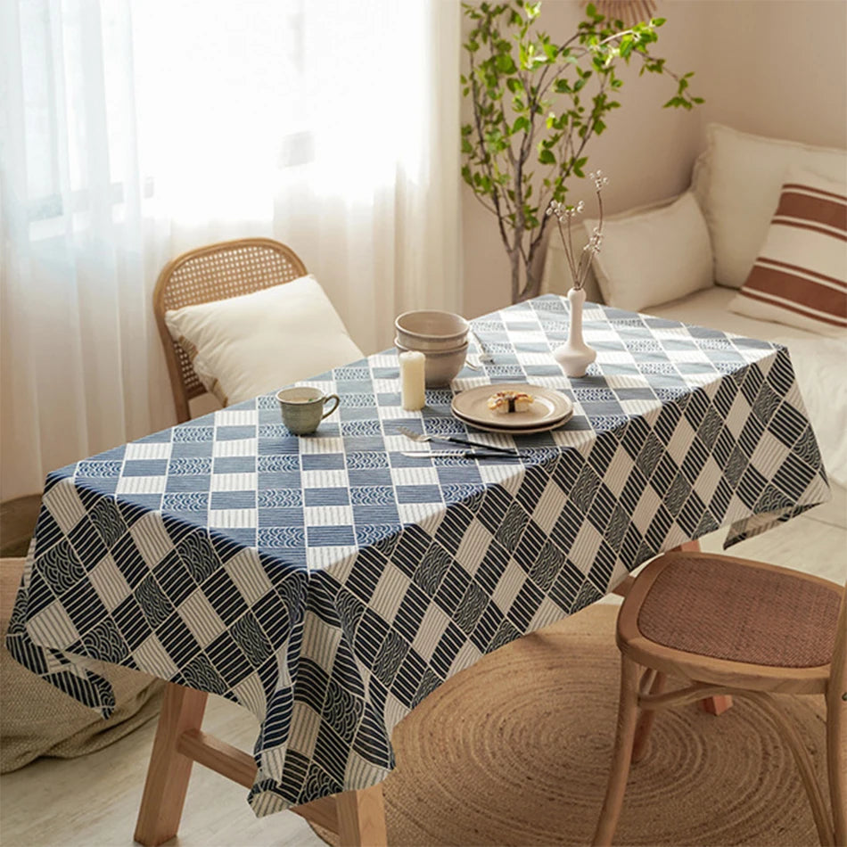 Japanese Style Polyester Cotton Tablecloth Decor