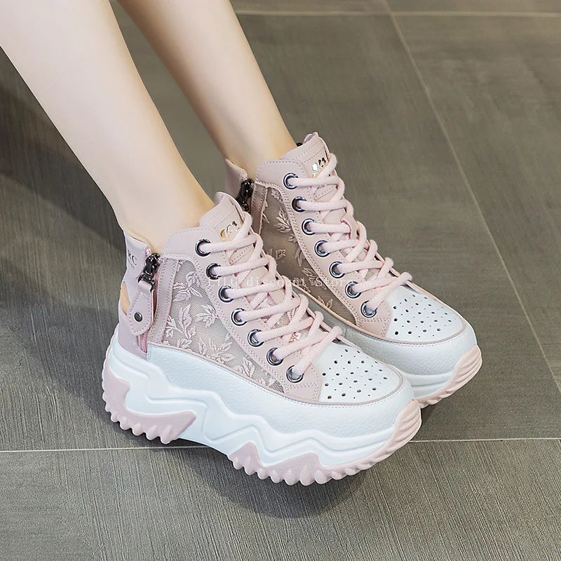 Shoes for Women Bilateral Zipper Platform Sneaker I