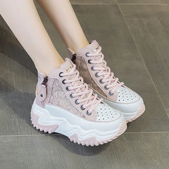 Shoes for Women Bilateral Zipper Platform Sneaker I