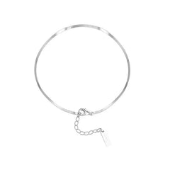 Minimalist Silver Color Snake Chain Anklet f