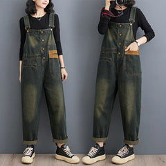 Retro Streetwear Jeans Ladies Jumpsuits and Rompers Vintage