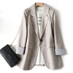 Long Sleeve Casual Blazer Fashion Business Plaid Suits