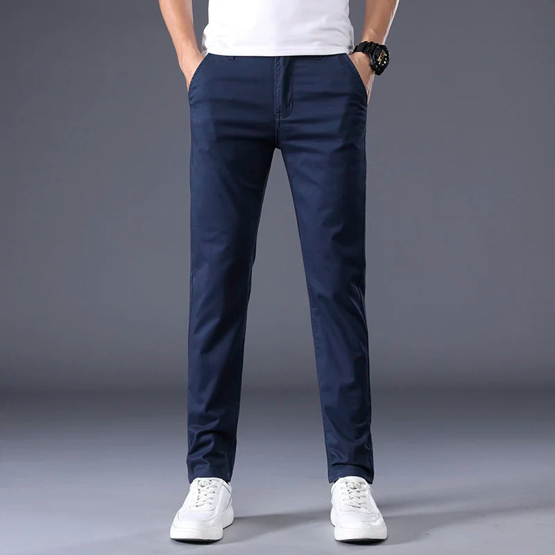 Men's Classic Solid Color Summer Thin Casual Pants Business Fashion