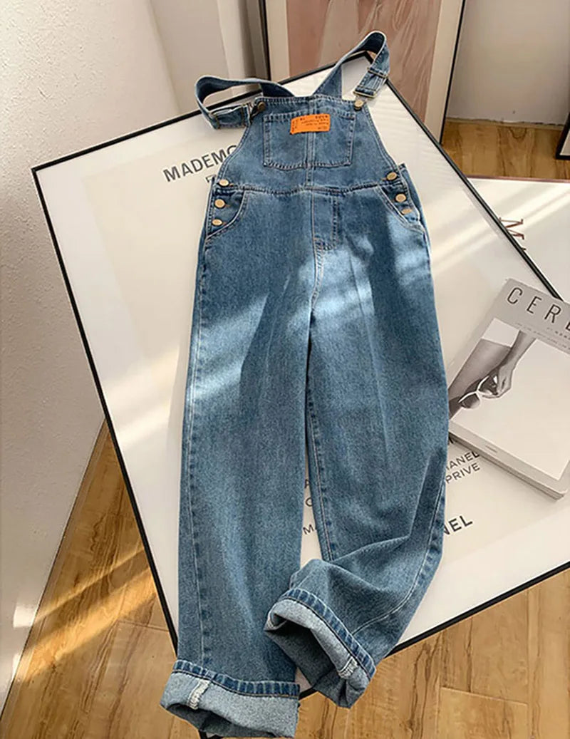 Jumpsuits Streetwear Denim Overalls Vintage Loose Casual Wide Leg Pants