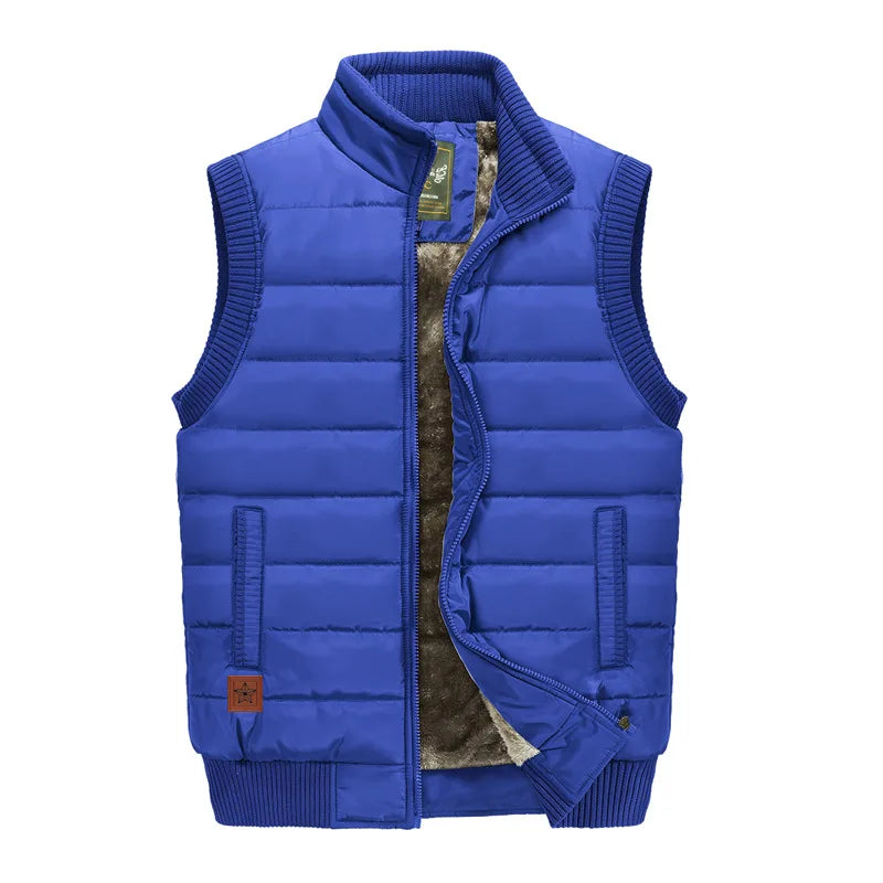 Mens Jacket Sleeveless Vest Male Fleece Warm Vest Coats