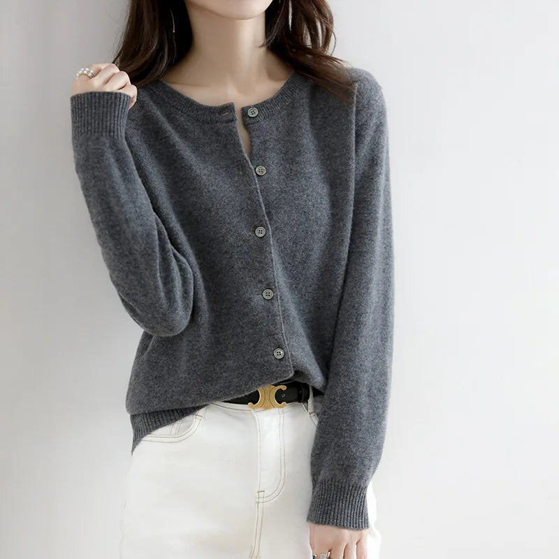 Women's Sweater Cardigans V-neck Single Breasted Knitwear Tops