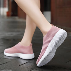 Women Vulcanized Sneakers Slip On Flats Shoes