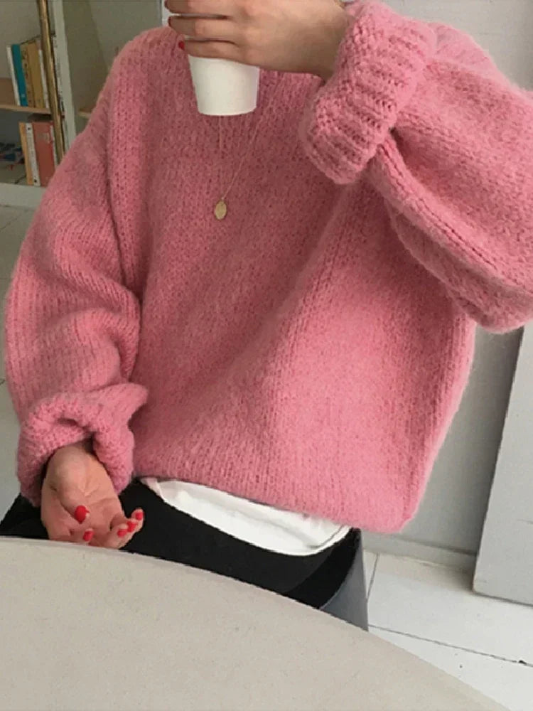 Women Sweater Pullover Knitting Oversize Long Sleeve