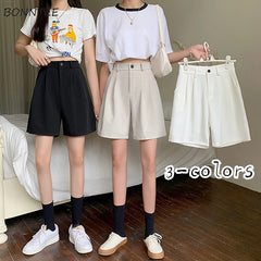 Loose Casual Shorts Women Summer High Waist Style Basic