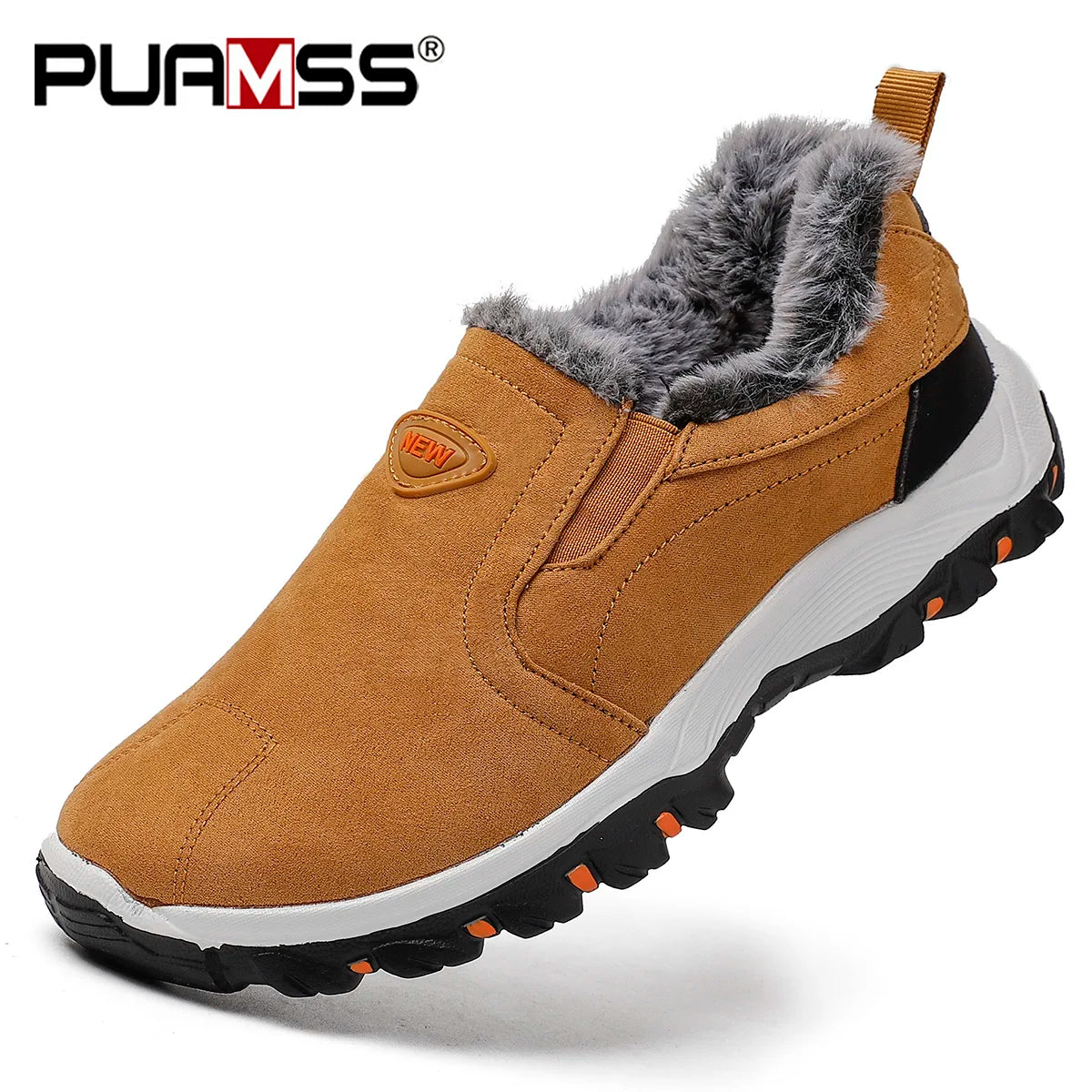 Men Boots Winter Plush Ankle Outdoor Moccasin Warm Comfortable