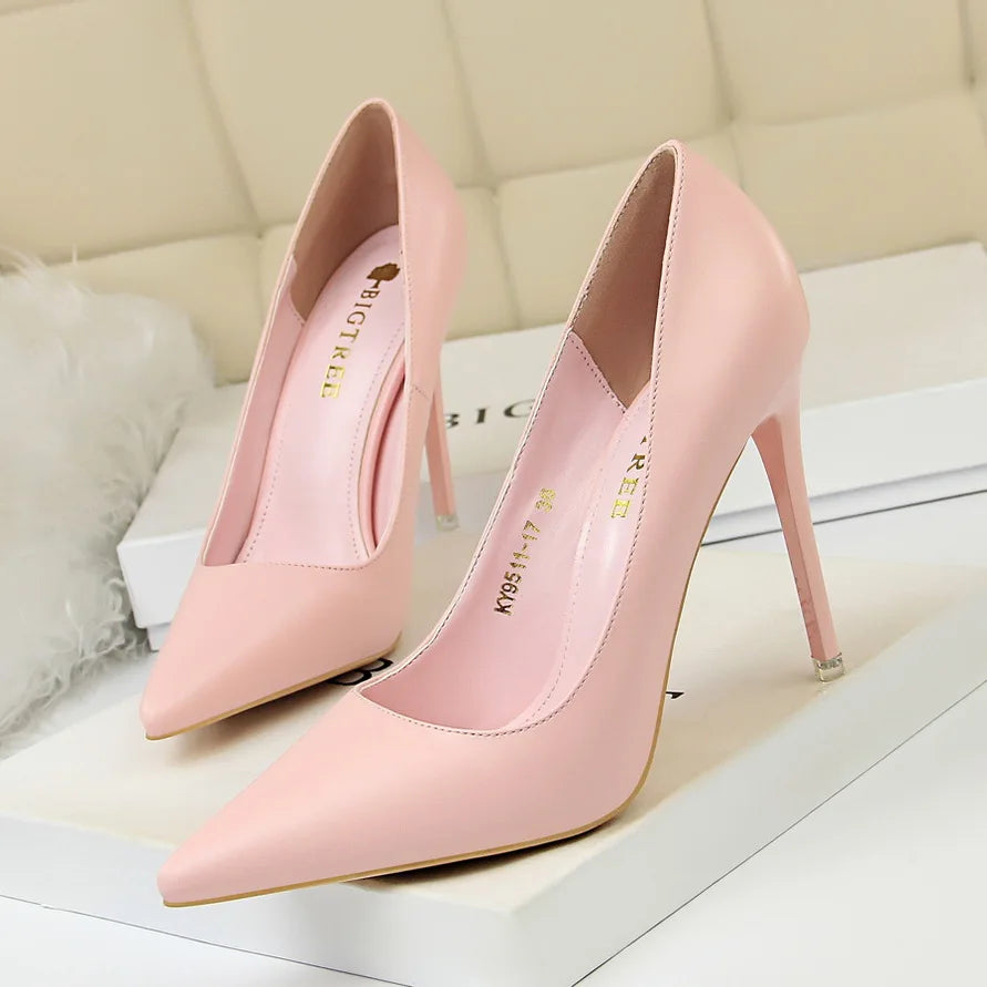 Women High Heels Pumps Bridal Middle Low Heels Plus Size