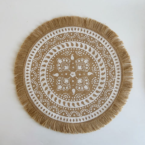 Boho Round Placemat Tassel Place Mat for Table Decors