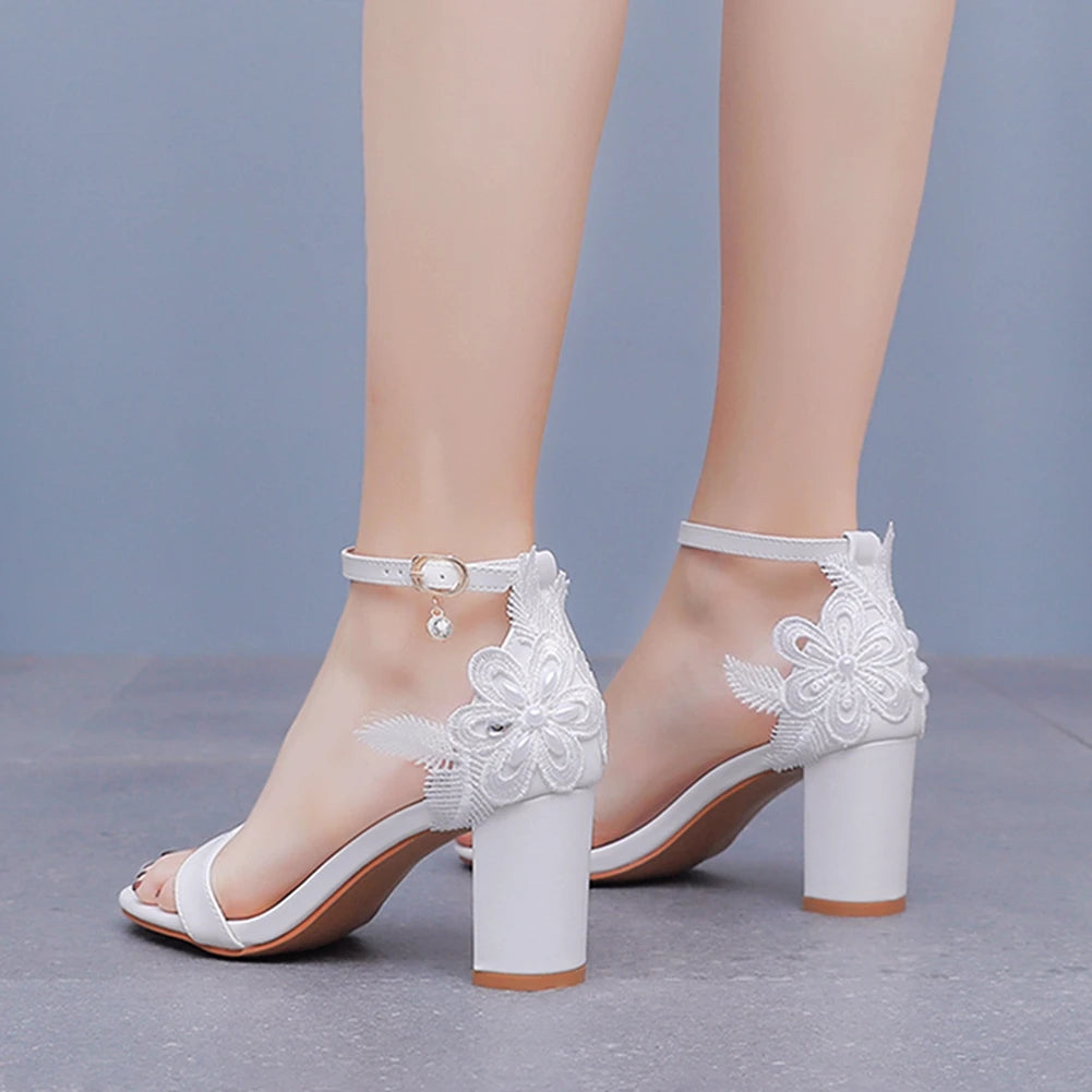 Sandals Shoes Bride Elegant Ankle Buckle High Heels Pumps