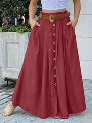 Vintage Maxi Skirts Spring Elastic Waist Bohemian Long Skirt Fashion