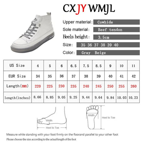 Women Genuine Leather Sneakers Casual Vulcanized Shoes