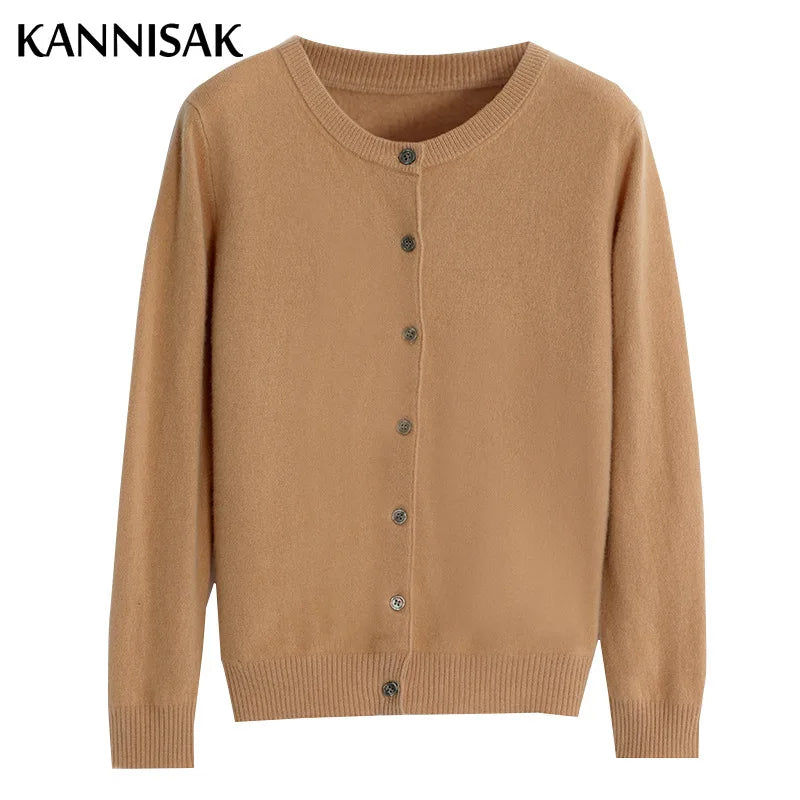 Women's Sweater Cardigans V-neck Single Breasted Knitwear Tops